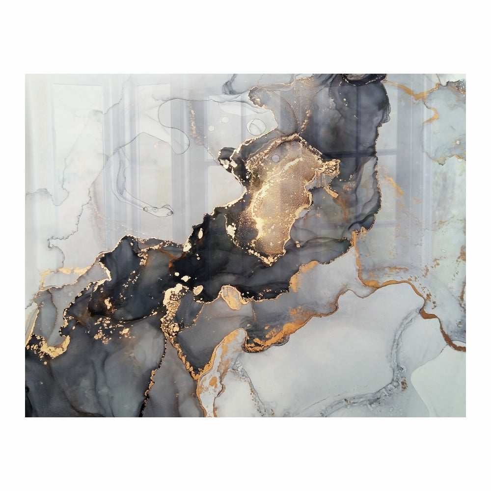 Decorative Glass Wall Tile (898 X 700 X 6mm) Ink Contrast