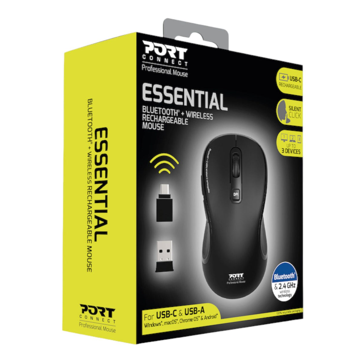 Port Essential Wireless Black Mouse