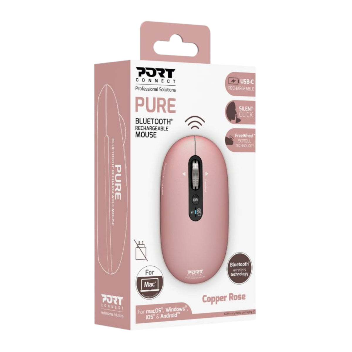 Port Pure MAC Wireless Copper Rose Mouse