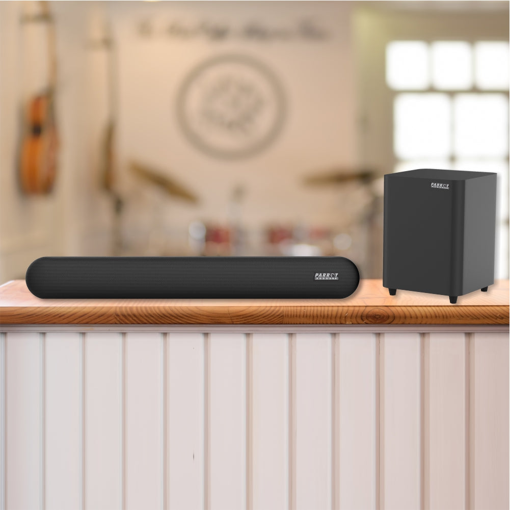 Parrot Speaker Sound Bar + 5.25 Inch Wireless Sub Incl Wall Bracket