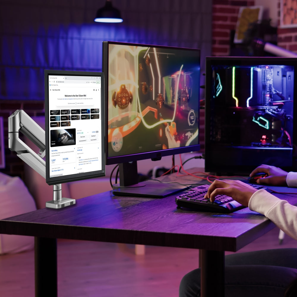 Single Monitor Clamp Bracket with Gas Spring Arm