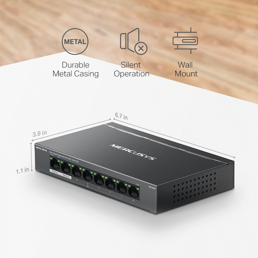 Mercusys 8 Port Gigabit Unmanaged POE Switch