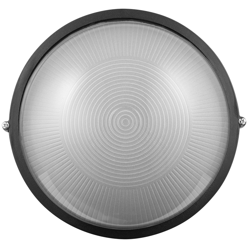 Ellies Illume Series - AC Round Bulkhead - Aluminium + Glass - E27 Base -BK