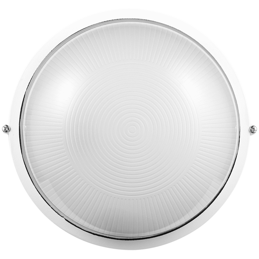 Ellies Illume Series - Large AC Round Bulkhead - Aluminium + Glass - E27 Base -WT