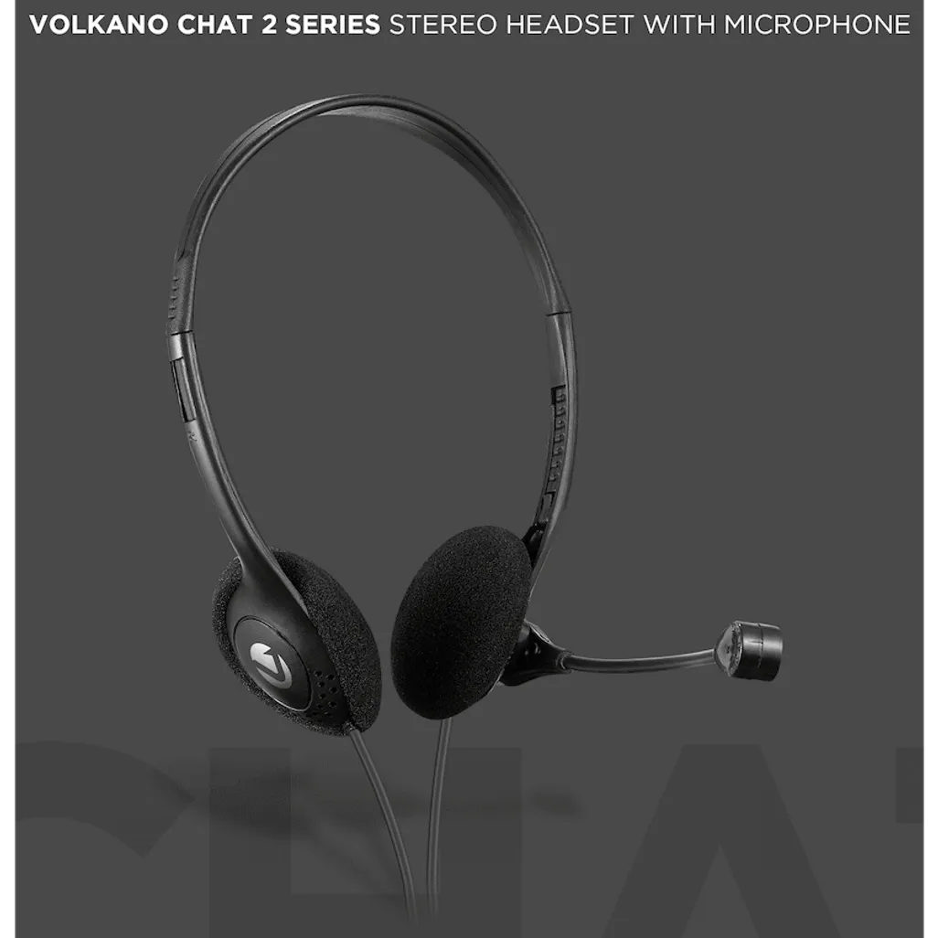 Volkano Chat 2 Stereo Headset with Boom Microphone