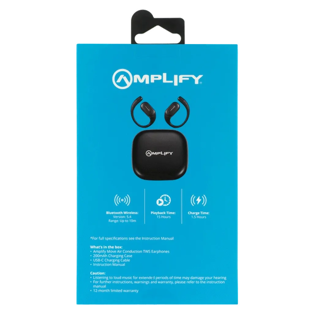 Amplify Move Series Air Conduction TWS Earphones - Black