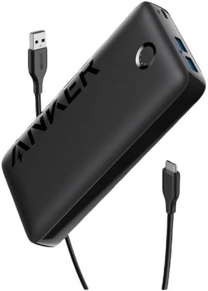 ANKER 20000MAH 22.5W TYPEC CABLE POWERBANK BLACK