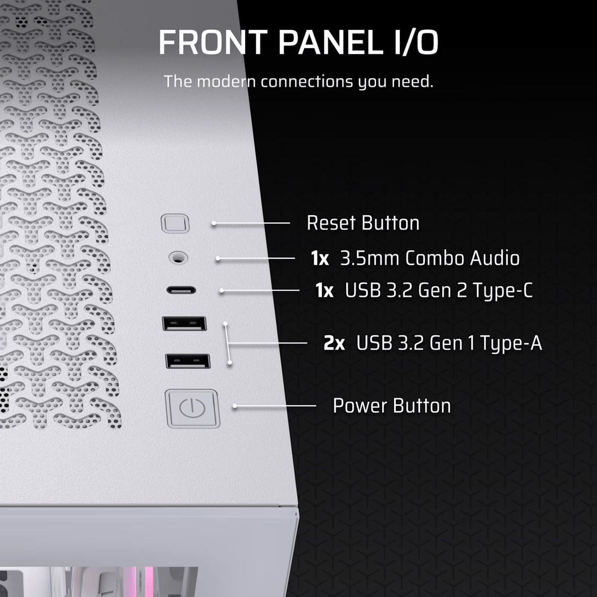 Corsair 3500X RS-R ARGB Mid-Tower PC Case – White