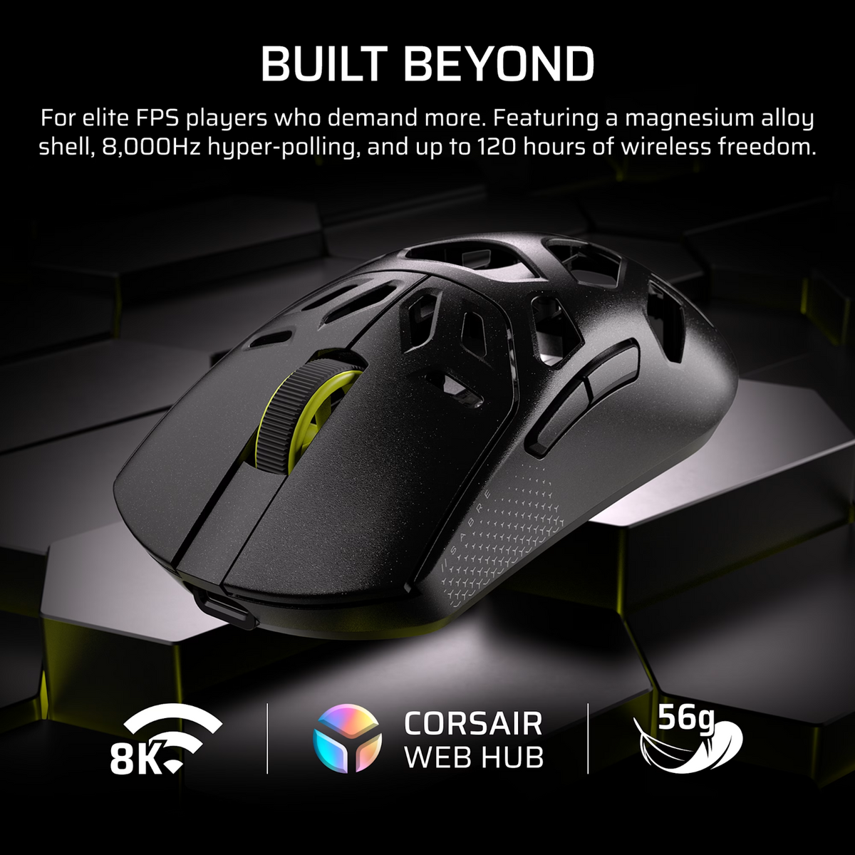 Corsair SABRE v2 PRO WIRELESS MAGNESIUM ALLOY 33000 DPI Gaming Mouse – Black