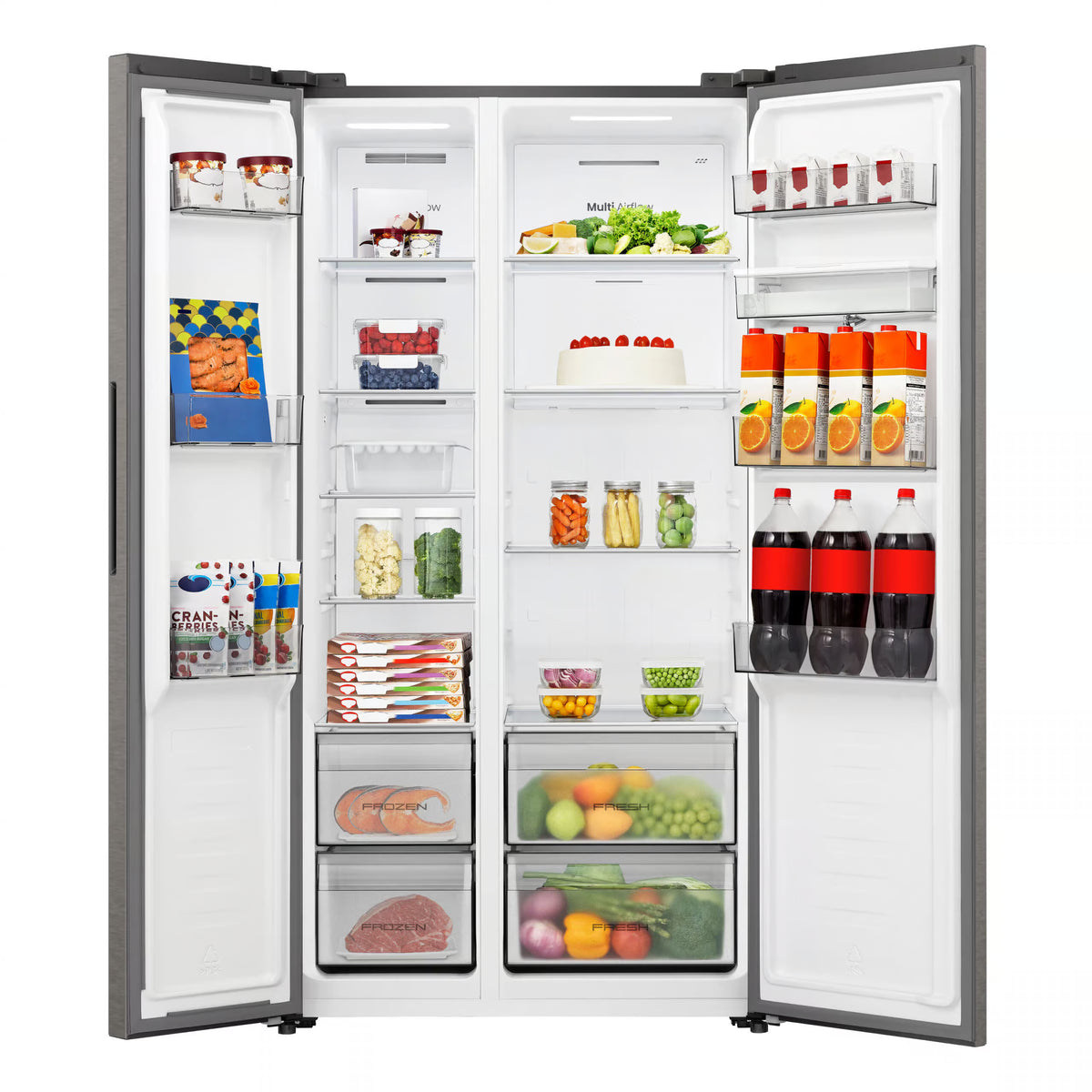 Hisense Fridge, 541L TITAN/INOX D/D+W/D