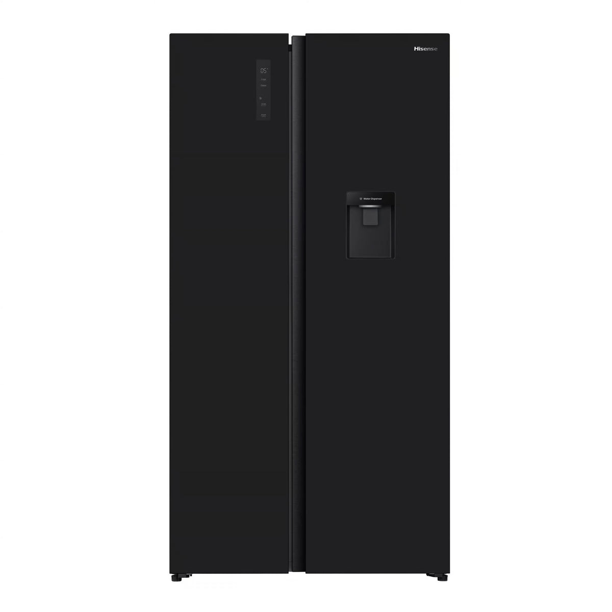 Hisense Fridge, 508L BLK GLASS D/D+W/D