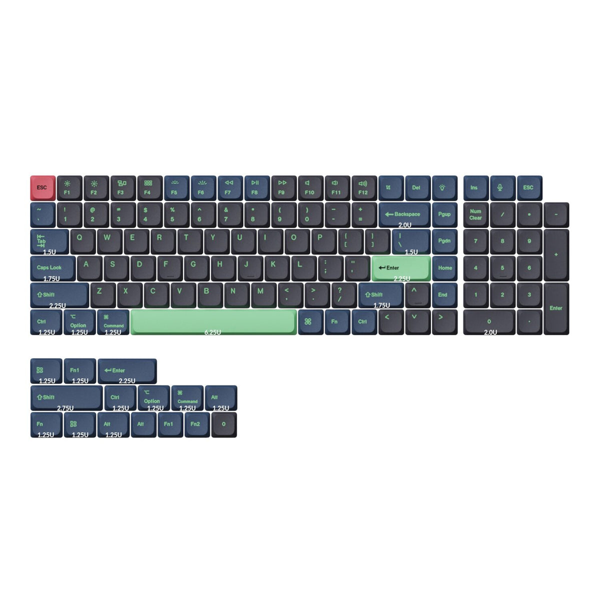 Keychron Low Profile Dye-Sub PBT LSA Full Set Keycap Set – Hacker Edition (133 Keys, PBT, Low Profile)