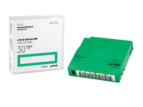 HP LTO-8 ULTRIUM 30TB RW 20 DATA CARTRIDGES NON CUSTOM LABELED WITH CASES