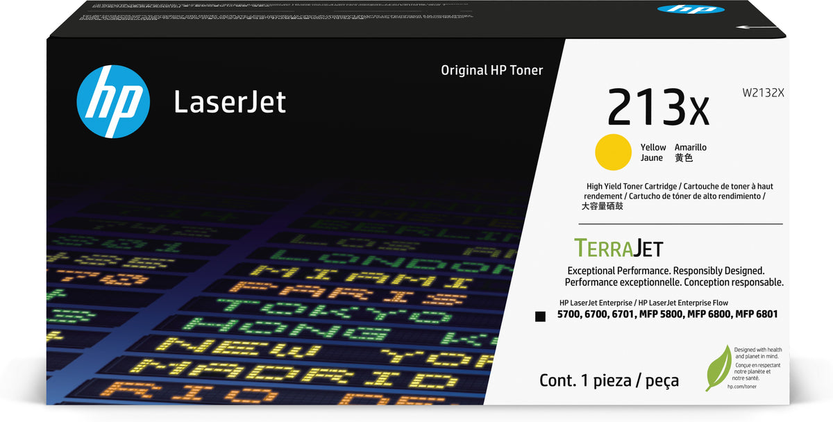 HP 213X YELLOW ORIGINAL LASERJET TONER CARTRIDGE