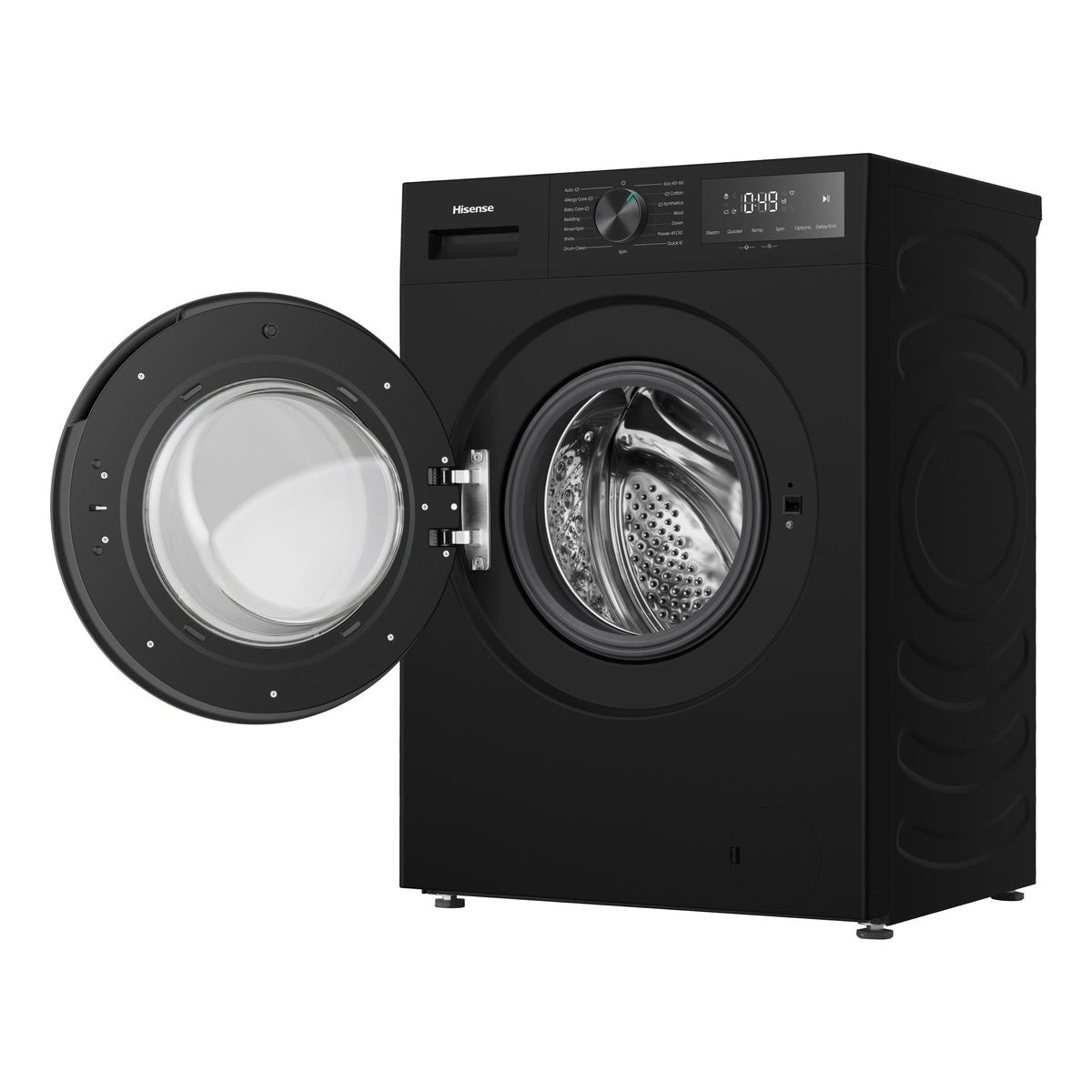 The WD1I9042BK is a Hisense 9kg front-loader washer-dryer combo finished in black