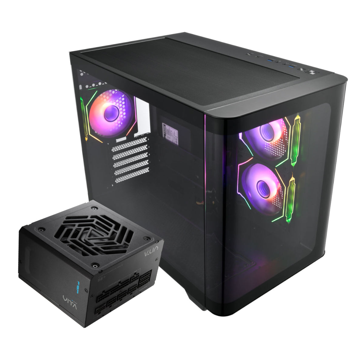 FSP S380 M-ATX ARGB Gaming Chassis and VITA GM 750W Power Supply Bundle