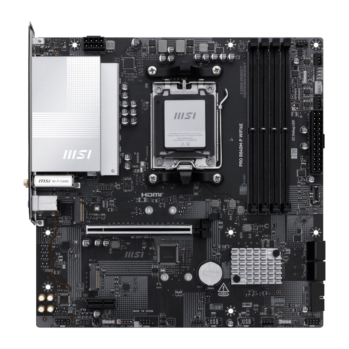 MSI PRO B840M-P Wi-Fi 6E AMD AM5 MATX Gaming Motherboard