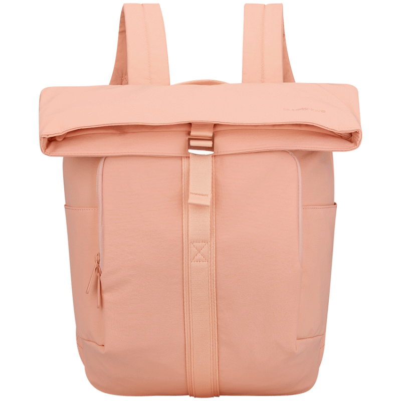 SupaNova Rolltop 15.6-inch Notebook Backpack Peach SN-1094-PE Front View