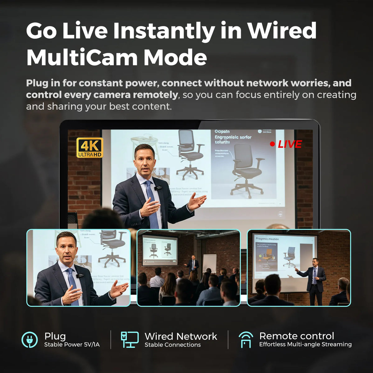 NearStream VM20: 4K AI Noise-Canceling Streaming Camera - iDesign Communications